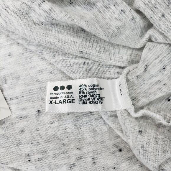 Three Dots Nepps Criss Cross Tie Front Gray Marled Tee XL - Picture 6 of 8